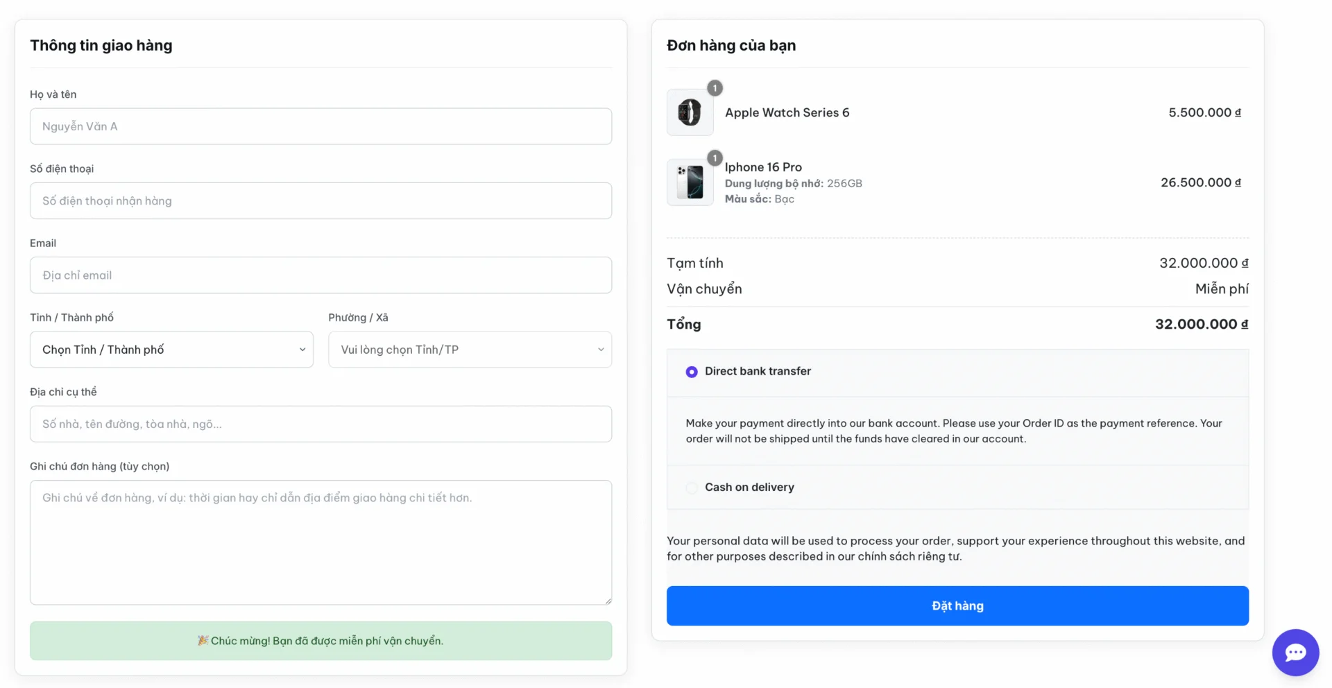 Plugin thay đổi trang thanh toán cho woocommerce sử dụng wordpress